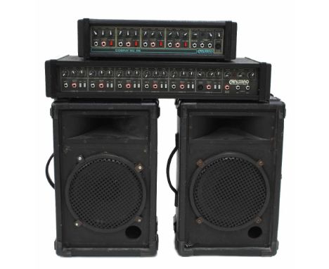 Carlsbro Cobra 90 PA head; together with a Carlsbro Marlin 6-300 II PA head and a pair of speakers, one fitted with a Fane 12