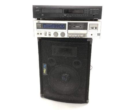 JVC KD-V22 Stereo Cassette deck; together with a Yamaha CDX530E Compact Disc player and a SkyTec PA speaker (3)