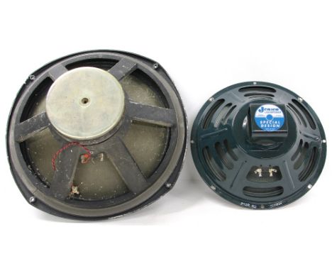 Jensen PR12 12" guitar amplifier speaker, boxed; together with a 15" guitar amplifier speaker (2)