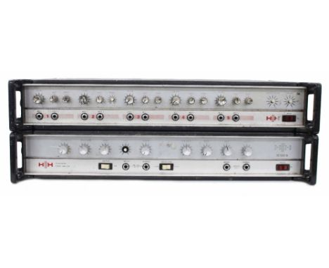 HH Electronics IC 100S amplifier rack head;  together with another HH Electronics amplifier head