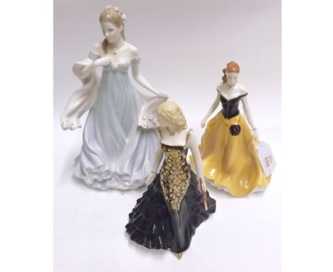 Three Royal Worcester Figures: Hayley, Maura, With All My Heart, 7", 7" and 9" high respectively (3) 