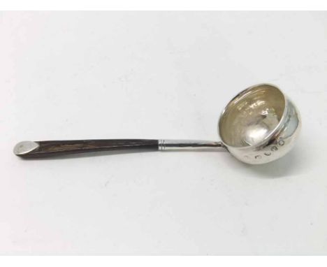 Small Georgian Silver Toddy or Cream Ladle with treen handle, 5" long, London 1810, maker EM   35-45 