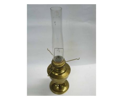 A 20th Century Brass Oil Lamp, 24" high 