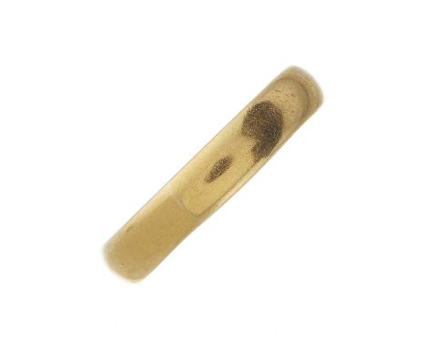 A mid 20th century 22ct gold wedding band ring, hallmarks for Birmingham 1963, ring size N, 5.4gOverall good conditionWidth o
