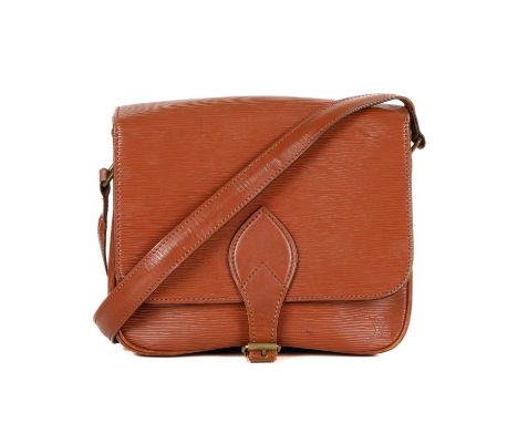 Louis Vuitton, an epi Cartouchiere MM handbag, crafted from tan textured epi leather, with smooth leather trim, adjustable fl