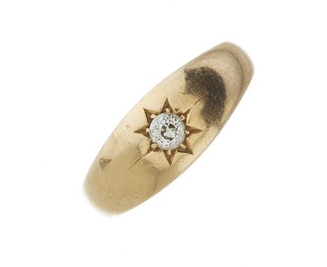 A late Victorian 18ct gold old-cut diamond single-stone band ring, diamond estimated weight 0.15ct, I-J colour, SI clarity, h