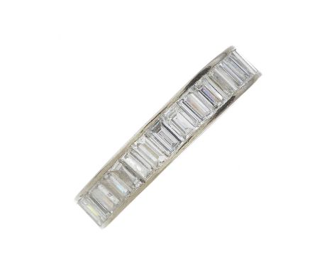 A rectangular-shape diamond full eternity ring, estimated total diamond weight 2.20ct, G-H colour, VS clarity, ring size T, 3