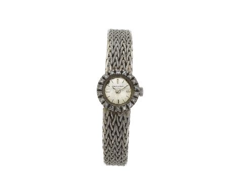 Jaquet Girard, an 18ct white gold bracelet watch, single-cut diamond bezel, manual wind movement, case numbered 23384 6 312, 