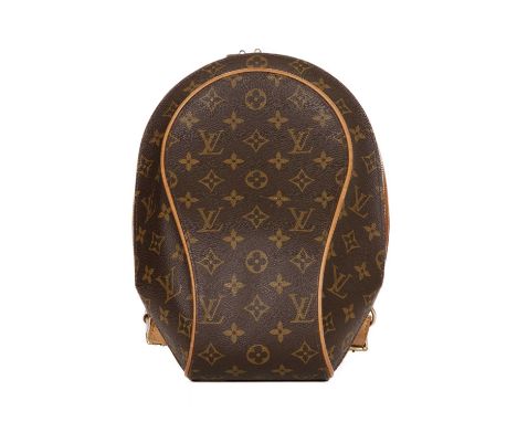 Louis Vuitton, a monogram Ellipse backpack, featuring a structured curved shape, with monogram coated canvas exterior, tan le