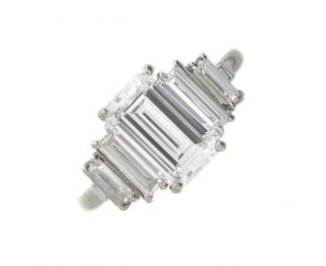 Boodles, an 18ct gold rectangular-shape diamond five-stone ring, signed Boodles, principal diamond weight 2.08ct, engraved to