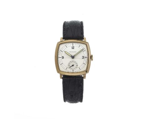 Rolex, an early 9ct gold wrist watch, signed manual wind movement, case numbered 15286 2008, import marks for Glasgow 1934, f