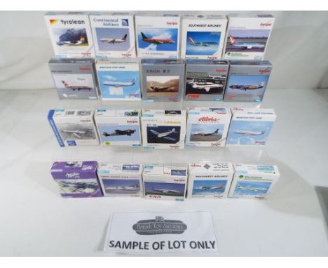 Model Aeroplanes - Thirty diecast models of commercial airliners by Herpa, all models in 1:500 scale and all appear mint in o