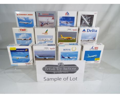 Herpa - 31 diecast model aeroplanes predominantly by Herpa, 1:500 scale all appear mint in box
