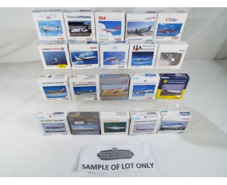 Model Aeroplanes - Thirty diecast models of commercial airliners by Herpa, all in 1:500 scale. All models appear mint in orig