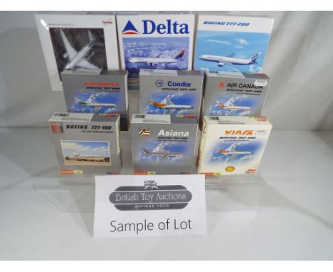 Aeroplanes - fifteen diecast model aeroplanes 1:500 scale by Schuco Star Jets and a further nine diecast model aeroplanes 1:5