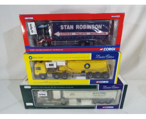 Corgi - three diecast 1:50 scale trucks to include Blue Circle ERF ECS Tanker CC12709, a Bulk Tipper CC12803 and a Foden Alph
