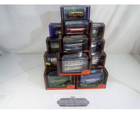 Exclusive First Editions - Twenty four diecast model vehicles by Exclusive First Editions comprising buses, coaches and trams
