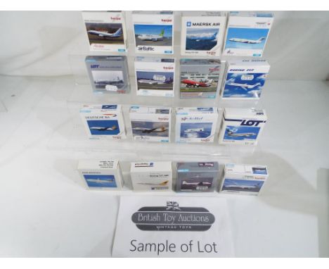 Model Aeroplanes - Thirty diecast models of commercial airliners by Herpa, all in 1:500 scale. All models appear mint in orig