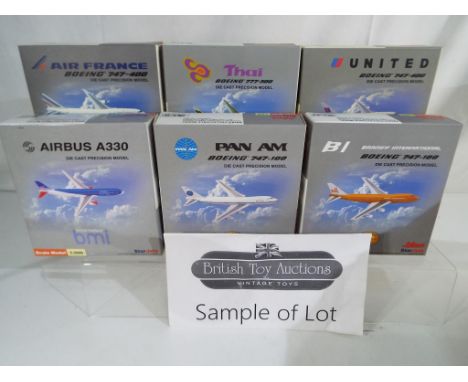 Airplanes - thirteen diecast model airplanes by Schuco Star Jets 1:500 scale models all appear mint in mint box