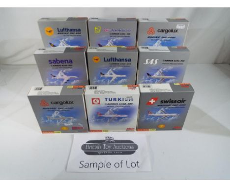 Model Aeroplanes - Twenty diecast models of commercial airliners comprising Herpa, Schuco Star Jets. All in 1:500 scale and a