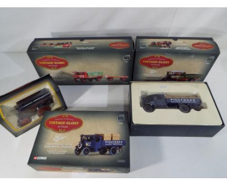 Corgi - four Vintage Glory of Steam diecast models to include Foden Dropside Wagon 80202, Foden Dropside Wagon 80205, Sentine
