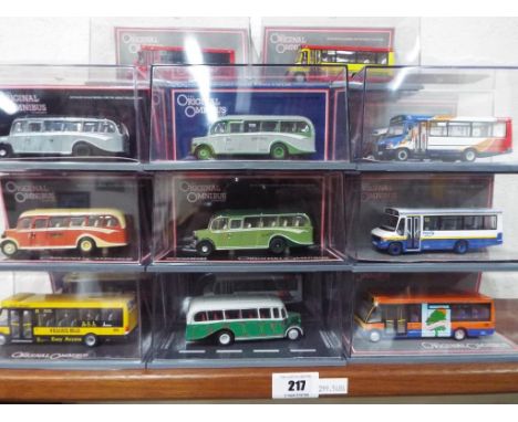 Original Omnibus - 22 diecast 1:76 scale model buses and coaches, all appear mint in mint transparent plastic cases - Est £50