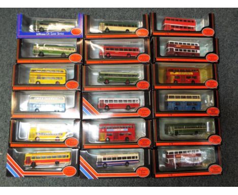 Exclusive First Editions - Eighteen diecast models of buses and coaches by Exclusive First Editions, all in 1:76 scale. All m