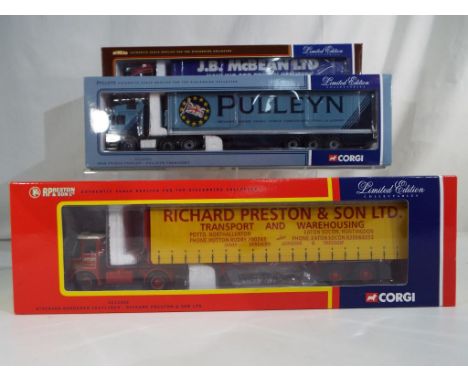 Corgi - three 1:50 scale diecast models comprising Pulleyn MAN CC12005, McBean ERF CC11906 and Preston Atkinson Borderer CC12