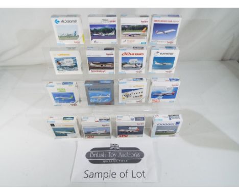 Model Aeroplanes - Thirty diecast models of commercial airliners by Herpa, all in 1:500 scale. All models appear mint in orig