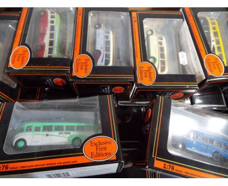 Exclusive First Editions - Twenty diecast models of buses and coaches by Exclusive First Editions, all in 1:76 scale. All mod