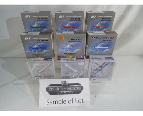 Schuco - twenty two diecast model airplanes 1:500 scale by Schuco Star Jets, all appear mint in box