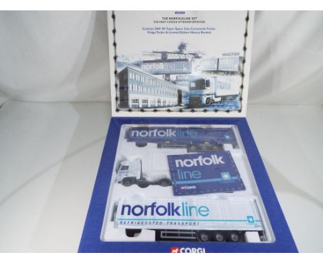 Corgi - a large boxed set, 1:50 scale CC99129 'NorfolkLine' comprising of Cab Unit and two Trailers, mint in presentation box