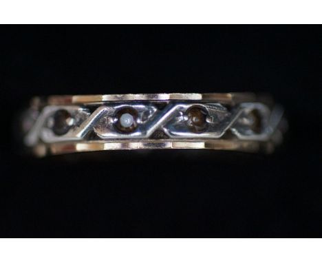 9ct Gold &amp; silver ladies eternity ring 