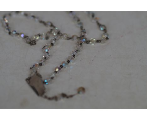 Silver rosary glass beads 