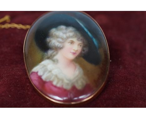 Pinchbeck hand painted portrait by Lesie Johnson Doulton artist 