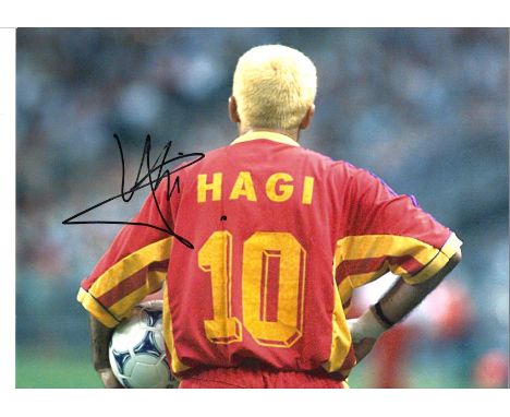 Gheorghe Hagi Signed 10 x 8 inch football photo. Good Condition. All signed pieces come with a Certificate of Authenticity. W