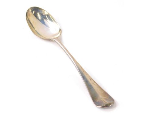 A George II silver table spoon by William Dalton, old English pattern, c.1750, 20cm long, 1.7oz.