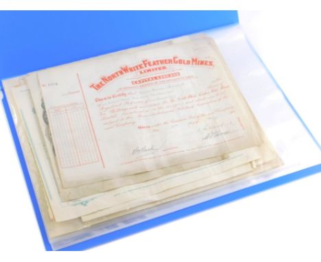 Various letterheads, vintage, share certificates, various other vintage letters, the Premier Oil Limited share certificate, e