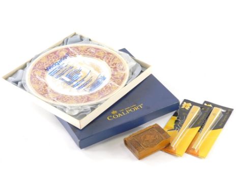 Two blister pack mini Olympic torch 2012 sets, commemorative and limited edition plates, etc., include Forty Years Of Peace a