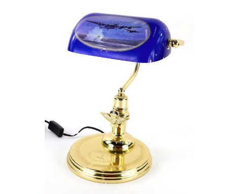 A boxed and as new Lancaster brass effect desk lamp, 28cm high.