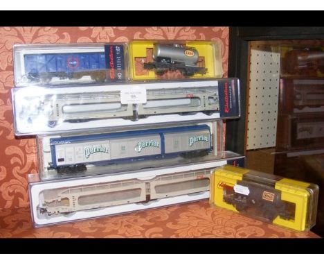 Selection of boxed Liliput and Electrotren scale model train freight 
