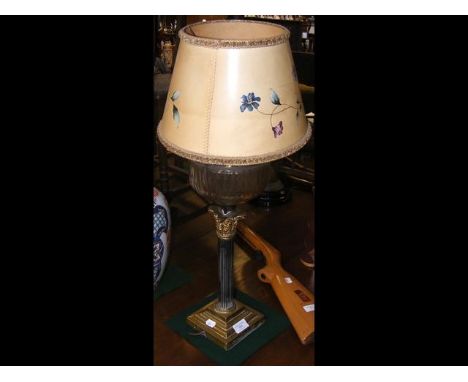 An antique oil lamp - Corinthian column style 