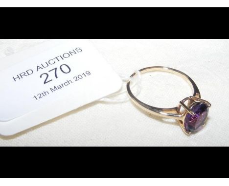 A 9ct gold amethyst ring  CONDITION REPORTsize R approx