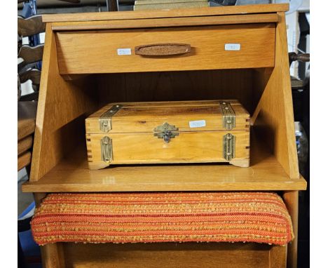 NEST OF 3 TEAK GPLAN TABLES, SINGLE DRAWER TELEPHONE TABLE/SEAT&nbsp;