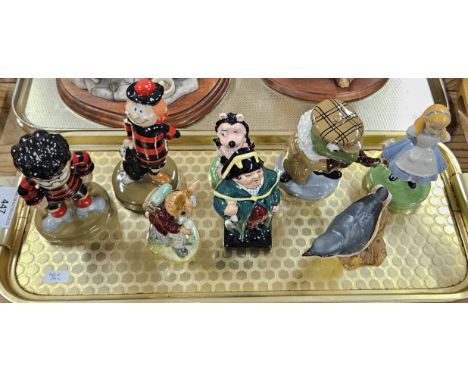 3 WADE DENNIS THE MENACE STYLE FIGURE ORNAMENTS, WADE WIND &amp; THE WILLOWS ORNAMENT, WADE ALICE IN WONDERLAND ORNAMENT, DOU