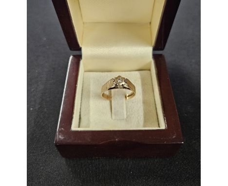 DIAMOND SOLITAIRE RING ON 9 CARAT GOLD SHANK, WEIGHT APPROX 2 3 GRAMS   Condition