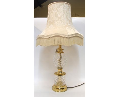 An Edinburgh crystal table lamp, with gilt metal mounts, 35cm high excluding shade Condition Report: Available upon request