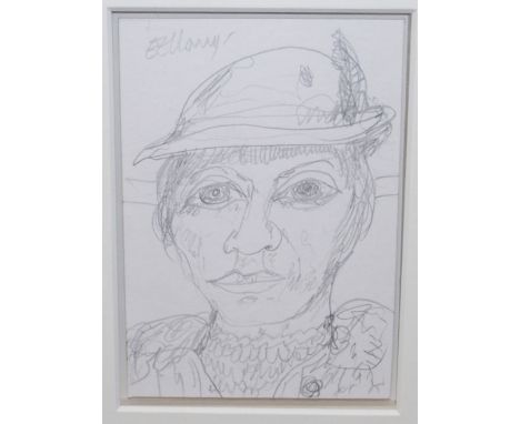 JOHN BELLANY Portrait head and shoulders, signed, pencil, 21 x 15cm Condition Report: Available upon request