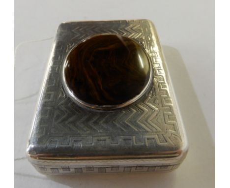 A silver snuff box by Thomas Phipps &amp; Edward Robinson, London 1806, of rectangular form with engine turned decoration and