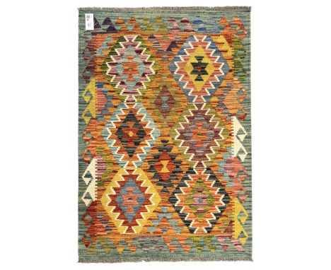 Chobi Kelim rug, multi-coloured, geometric design, 128x87cm